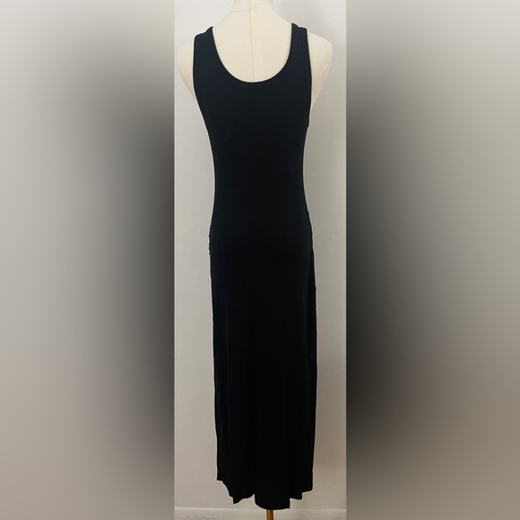 Scoop Ruched Midi Dress | Black Size Medium - Picture 5 of 15